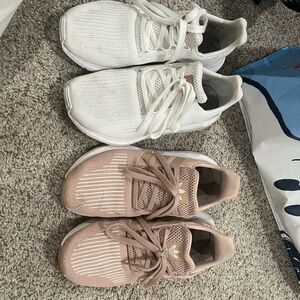 Adidas White and Beige Running Shoes